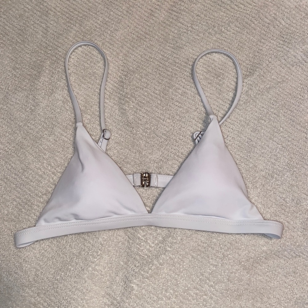 white triangle bikini top